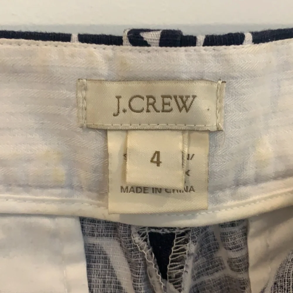 J. Crew Navy Geometric Pattern Shorts. Size 4